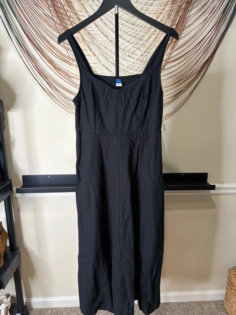 Old Navy linen blend summer dress black M 2985